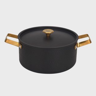 Vargen & Thor Arvet gehamerde zwarte braadpan met deksel Mio, 4 L