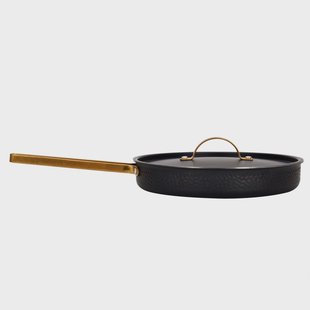 Vargen & Thor Arvet gehamerde zwarte hapjespan met deksel Model X2, Ø28 cm