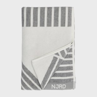 NJRD Stripes badhanddoek 70 x 140 cm Grijs