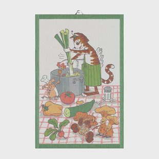 Ekelund Linneväveri Pettson & Findus keukenhanddoek Koken