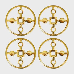 Hilke Collection Anima Gemella glasonderzetters 4-pack Massief messing