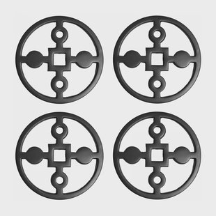 Hilke Collection Anima Gemella glasonderzetters 4-pack Zwart