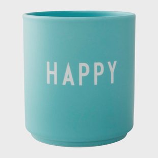 Design Letters Design Letters favoriete mok 25 cl Happy-aqua blue