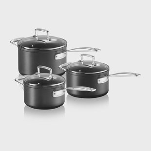 Le Creuset Le Creuset steelpannenset 3-delig Black Le Creuset Le Creuset steelpannenset 3-delig Black