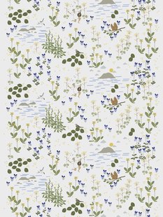 Arvidssons Textil Rönnerdahl stof Offwhite-groen