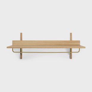 Ferm Living Sector plank met stang 37x87 cm Oak-brass