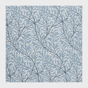 Jakobsdals Ramas stof Wit-lichtblauw