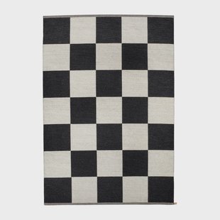 Kasthall Checkerboard Icon vloerkleed 200x300 cm Midnight black