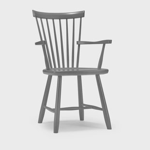 Stolab Lilla Åland stoel met armleuningen berkenhout Donkergrijs