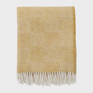 Klippan Yllefabrik Gooseye wollen plaid 130x200 cm Geel