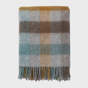Klippan Yllefabrik Gotland wollen plaid 130x200 cm Multi-turquoise