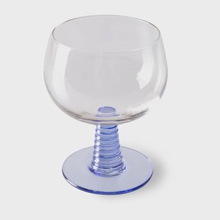 HKliving Swirl wijnglas laag Blue