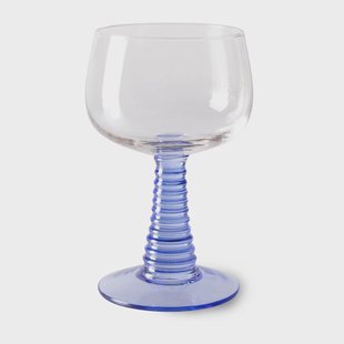HKliving Swirl wijnglas hoog Blue