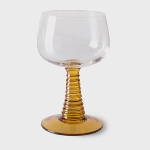 HKliving Swirl wijnglas hoog Ochre