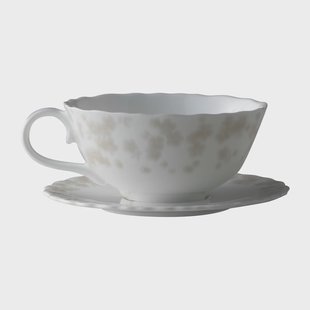 Wik & Walsøe Slåpeblom theekop en schotel 30 cl Grijs