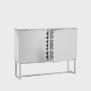 A2 Story Sideboard wit, witmarmeren bovenkant, wit onderstel A2 Story Sideboard wit, witmarmeren bovenkant, wit onderstel