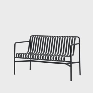 HAY Palissade Dining bank met armleuningen Anthracite