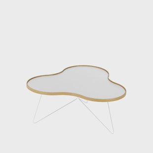 Swedese Flower tafel 84 x 90cm wit, 39cm, eikenhouten rand, wit onderstel Swedese Flower tafel 84 x 90cm wit, 39cm, eikenhouten rand, wit onderstel