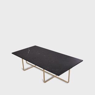 OX Denmarq Ninety salontafel rechthoekig marmer marquina, messing onderstel OX Denmarq Ninety salontafel rechthoekig marmer marquina, messing onderstel