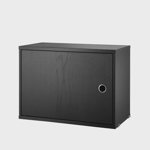 String String kast met deur essenhout zwarte beits, 58x30 cm