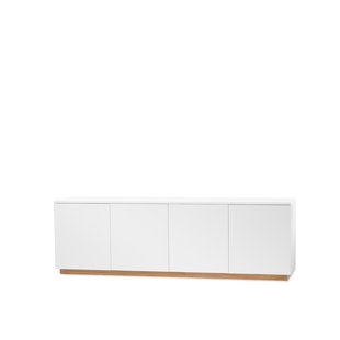 A2 Beam sideboard witte lak, sokkel van geolied eikenhout