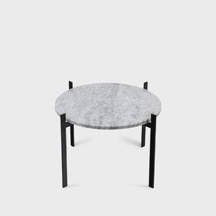 OX Denmarq Single Deck dienbladtafel wit marmer, zwart onderstel