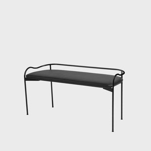 SMD Design Bubble bankje zwart, zwart leer