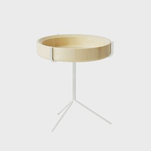 Swedese Drum tafel natuurlak-h.46cm-wit onderstel