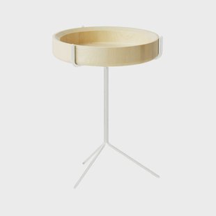 Swedese Drum tafel natuurlak-h.56cm-wit onderstel