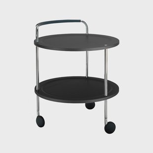 SMD Design Trolley Round basic serveertrolley donkergrijs, verchroomd onderstel