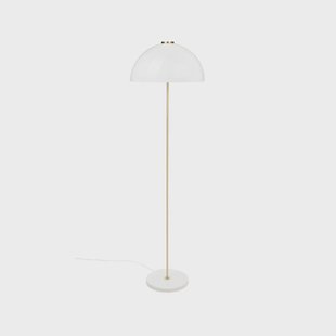 Innolux Kupoli vloerlamp Wit-messingdetails-witte lampenkap