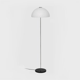 Innolux Kupoli vloerlamp Zwart-metalen details-witte lampenkap
