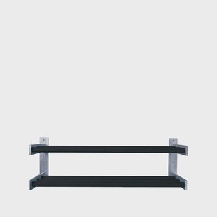 Scherlin Schoenenrek 5 eikenhout zwartgebeitst, wand, 2 niveaus