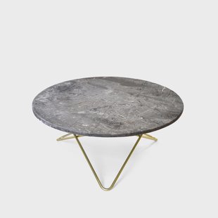 OX Denmarq O Table salontafel grijs marmer, messing onderstel OX Denmarq O Table salontafel grijs marmer, messing onderstel