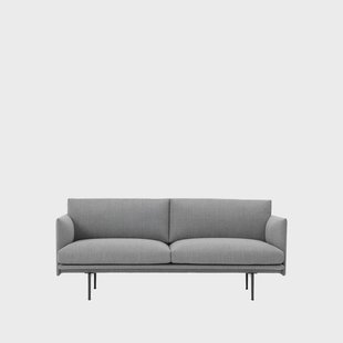 Muuto Outline bank 2-zits Fiord 151 grey-Black