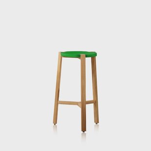 A2 Happy Barkruk laag groen, eikenhouten poten