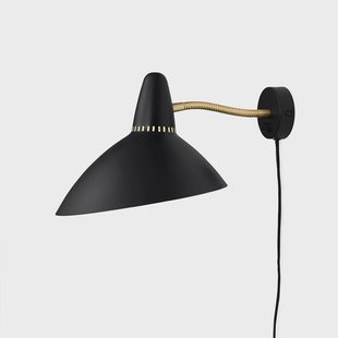 Warm Nordic Lightsome muurlamp black noir, messing detail