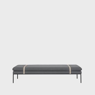 Ferm Living Turn Daybed stof fiord by kvadrat light grey, zwart onderstel