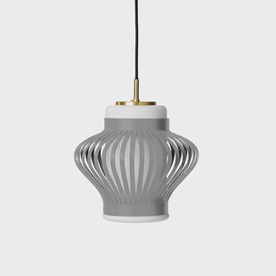 Warm Nordic Opal Lamella hanglamp sky grey, gezandstraald opaalglas