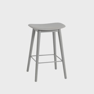 Muuto Fiber counter stool 65 cm grey, grijze poten