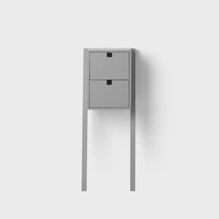 1898 Square bed en halplank Grijs