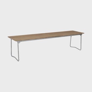 Grythyttan Stålmöbler Bank 9 bank Teak-170 cm-verzinkt
