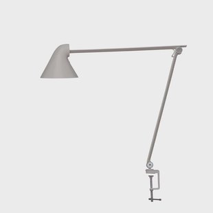 Louis Poulsen NJP bureaulamp Lichtgrijs, clip, 3000k