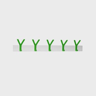 SMD Design Y Wandkapstok wit, 5 groene haken SMD Design Y Wandkapstok wit, 5 groene haken