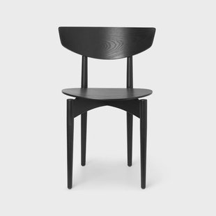 Ferm Living Herman Stoel black, zwartgelakte essenhouten poten