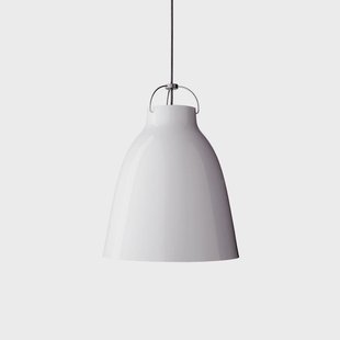 Fritz Hansen Caravaggio 1 Hanglamp Wit glanzend-grijs textielsnoer