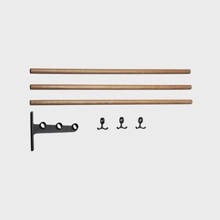 Essem Design Nostalgi schoenenrek of hoedenplank eiken, zwart onderstel