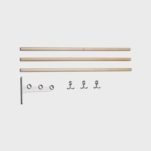 Essem Design Nostalgi schoenenrek of hoedenplank berkenhout, aluminium frame