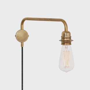 Konsthantverk Edison wandlamp arm naar beneden messing ruw