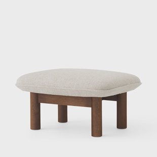 Audo Copenhagen Brasilia voetenbankje Moss 011 grijs-donkergebeitst eikenhout